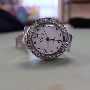 Crystal Encrusted Silver Watch